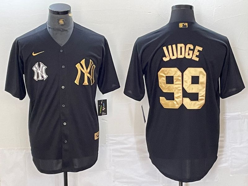 Men New York Yankees 99 Judge Black gold 4 th generation Nike 2024 MLB Jersey style 2